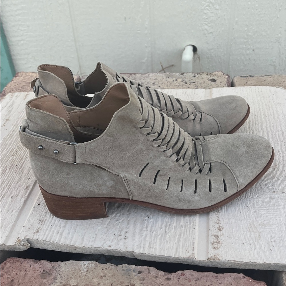 Sam Edelman Pierson Woven Cutout Ankle Booties Block Heel Womens Size 9.5